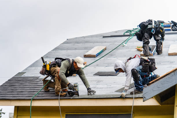 Professional Gutter Installation technician working in Princeton, MA